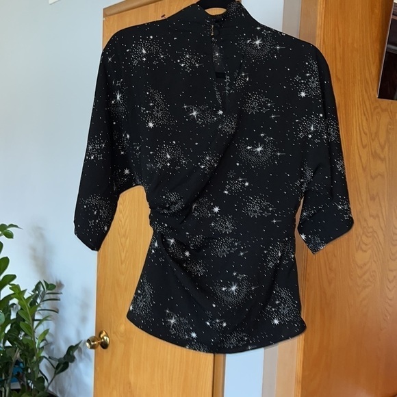TOPSHOP Star Print Origami Tuck Blouse size 2 excellent condition - Picture 6 of 9